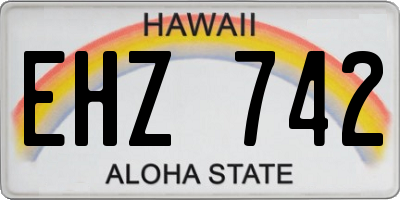 HI license plate EHZ742