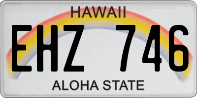 HI license plate EHZ746