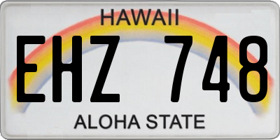 HI license plate EHZ748