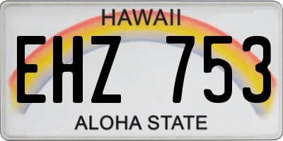HI license plate EHZ753