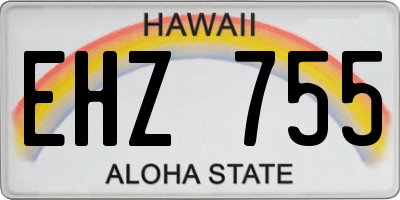 HI license plate EHZ755
