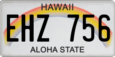 HI license plate EHZ756