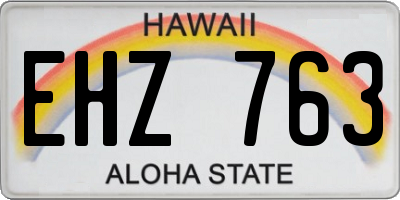 HI license plate EHZ763