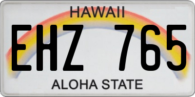 HI license plate EHZ765