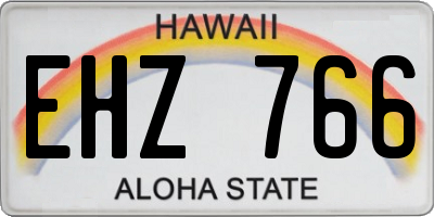 HI license plate EHZ766