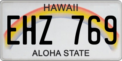 HI license plate EHZ769