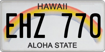 HI license plate EHZ770
