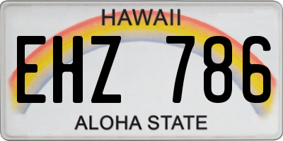 HI license plate EHZ786