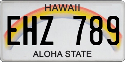 HI license plate EHZ789