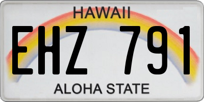 HI license plate EHZ791