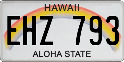 HI license plate EHZ793