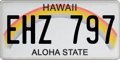 HI license plate EHZ797