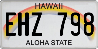 HI license plate EHZ798