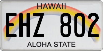 HI license plate EHZ802