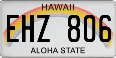 HI license plate EHZ806