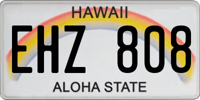 HI license plate EHZ808