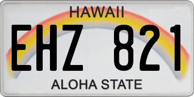 HI license plate EHZ821