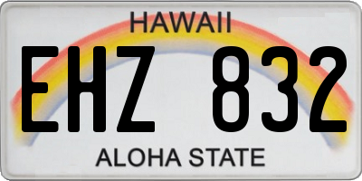 HI license plate EHZ832