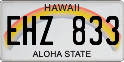 HI license plate EHZ833