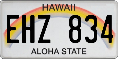 HI license plate EHZ834