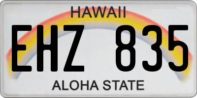 HI license plate EHZ835
