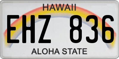 HI license plate EHZ836