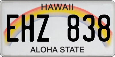 HI license plate EHZ838