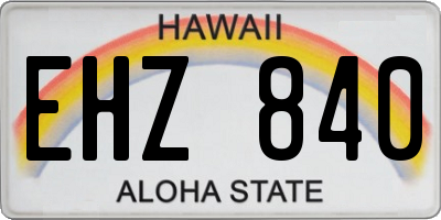 HI license plate EHZ840