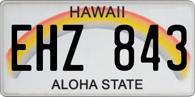 HI license plate EHZ843