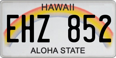 HI license plate EHZ852