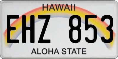 HI license plate EHZ853