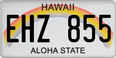 HI license plate EHZ855
