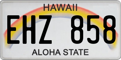 HI license plate EHZ858