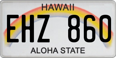 HI license plate EHZ860