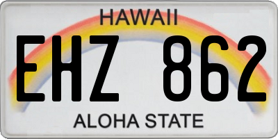 HI license plate EHZ862