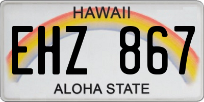 HI license plate EHZ867