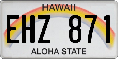 HI license plate EHZ871