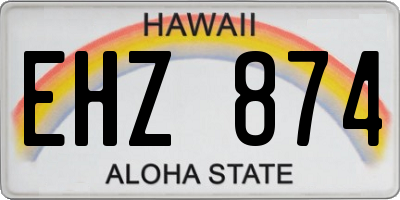 HI license plate EHZ874