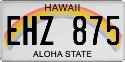 HI license plate EHZ875