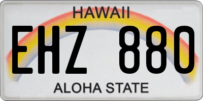 HI license plate EHZ880
