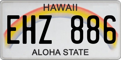 HI license plate EHZ886