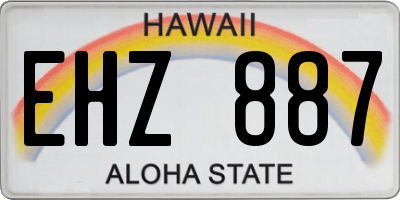 HI license plate EHZ887