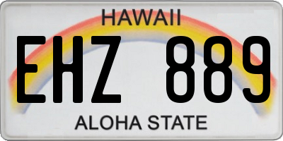HI license plate EHZ889