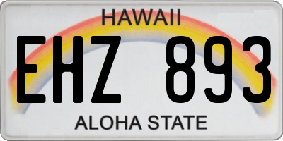 HI license plate EHZ893
