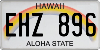 HI license plate EHZ896