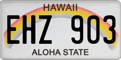 HI license plate EHZ903