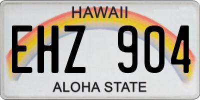HI license plate EHZ904
