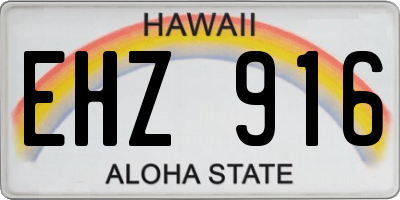 HI license plate EHZ916