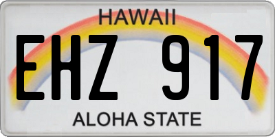 HI license plate EHZ917