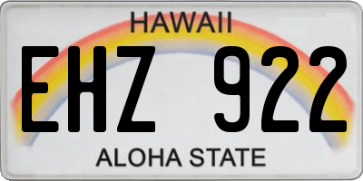 HI license plate EHZ922